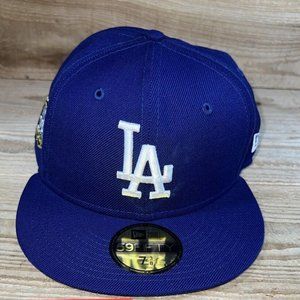 NEW: SZ 7 3/8: LOS ANGELES DODGERS 2020 WORLD SERIES LOGO FITTED HAT: 60244521